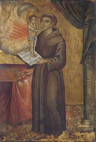 Saint Anthony of Padua with a vision of the Christ Child Oil Painting by North-Italian School