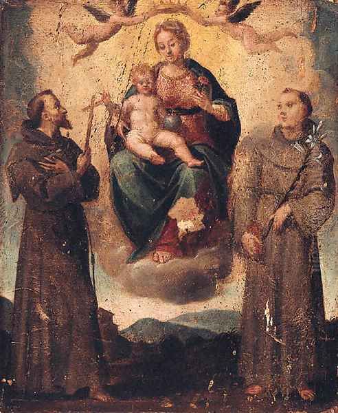 The Madonna and Child with Saints Francis and Anthony of Padua Oil Painting by North-Italian School