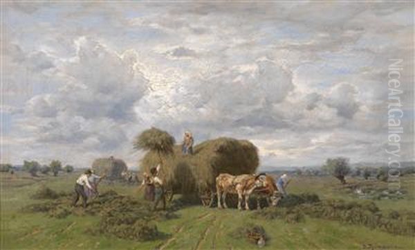 Haymaking Oil Painting by Desire Tomassin