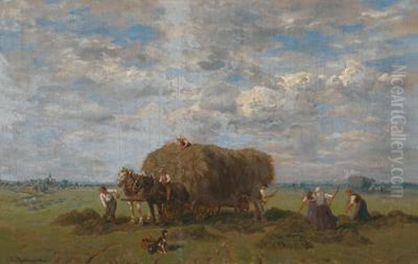 Haymaking Oil Painting by Desire Tomassin