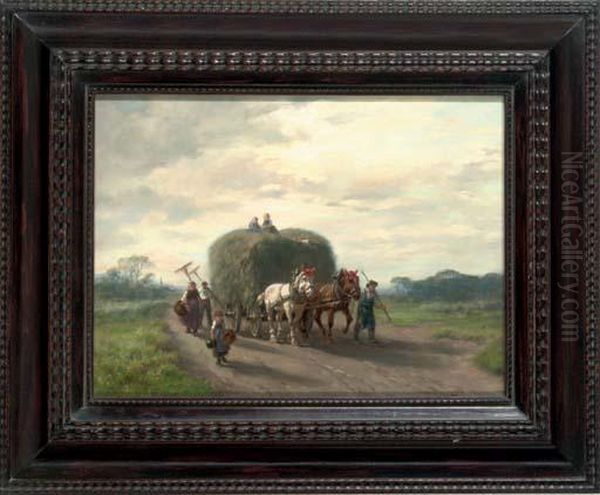 A Successful Harvest 
 Signed 'd. Thomassin' (lower Right) Oil Painting by Desire Tomassin