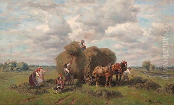 The Hay Harvest Oil Painting by Desire Tomassin