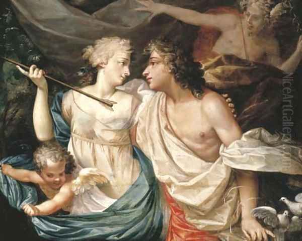 Venus and Adonis Oil Painting by North-Italian School