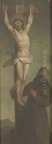 The Crucifixion with Saint Francis Oil Painting by North-Italian School