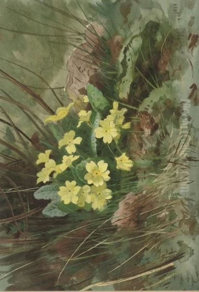 Primroses Oil Painting by Archibald Thorburn