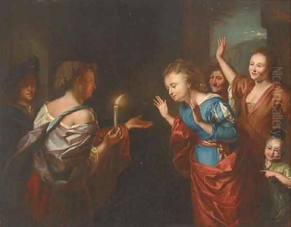 The Wise and Foolish Virgins Oil Painting by Godfried Schalken