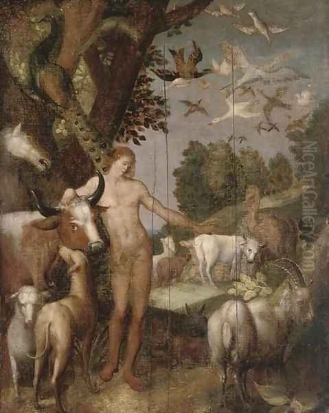 The Naming of the Animals in the Garden of Eden Oil Painting by Roelandt Jacobsz Savery