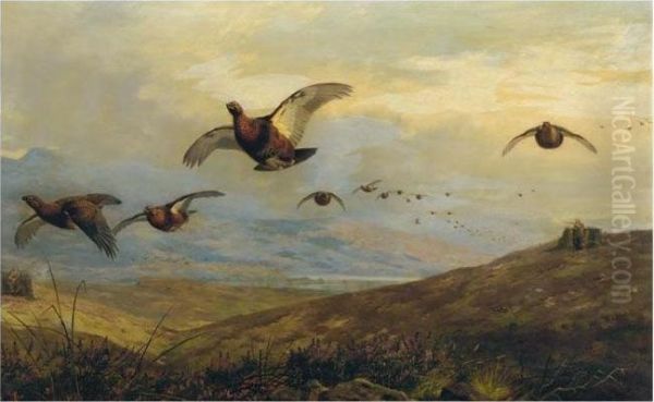 On The Moors Oil Painting by Archibald Thorburn