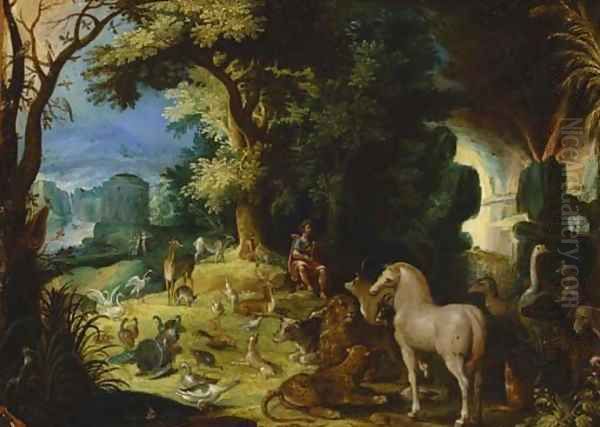 Orpheus charming the animals Oil Painting by Roelandt Jacobsz Savery