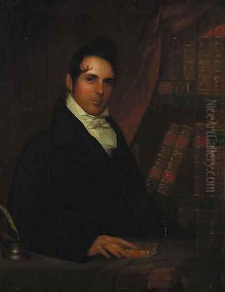 Portrait of a Gentleman in His Library Oil Painting by American School