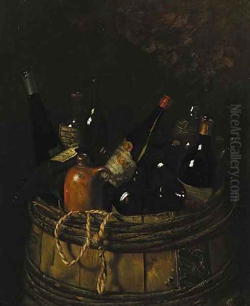 Barrel of Cheer Oil Painting by American School