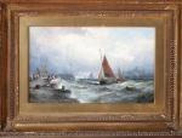 Off Lynmouth Oil Painting by William A. Thornley Or Thornber