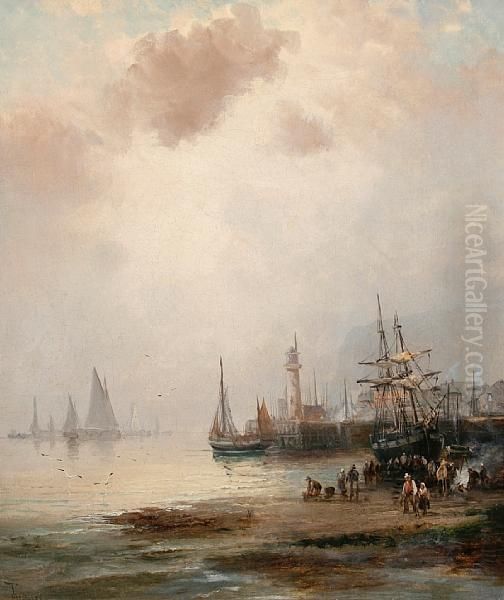 Low Tide Oil Painting by William A. Thornley Or Thornber