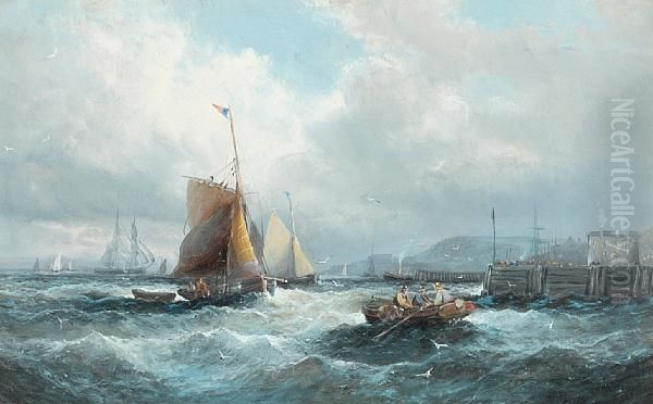 A Fresh Breeze, Suffolk Oil Painting by William A. Thornley Or Thornber