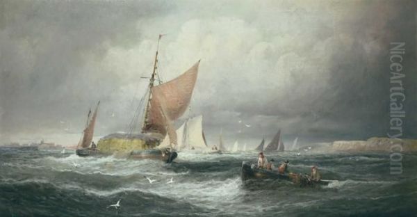 Marine. Oil Painting by William A. Thornley Or Thornber