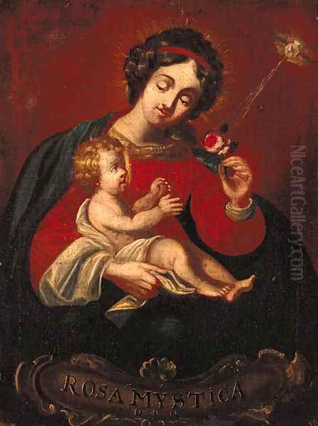 Madonna and Child Oil Painting by Spanish Colonial School