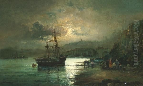 Low Tide; And A Companion Oil Painting by William A. Thornley Or Thornber