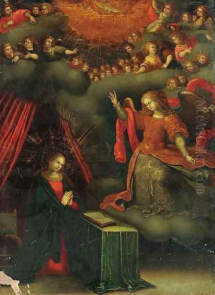 The Annunciation Oil Painting by Spanish Colonial School