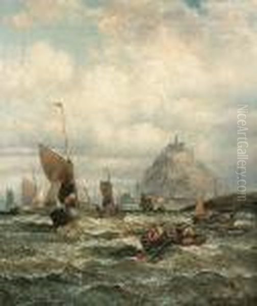 St Michael's Mount Oil Painting by William A. Thornley Or Thornber