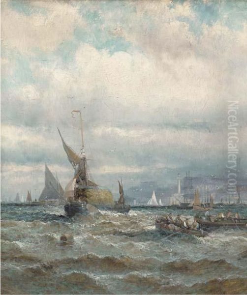 A Fresh Breeze Off Margate Oil Painting by William A. Thornley Or Thornber