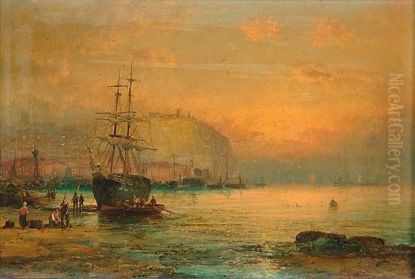 Scarborough Oil Painting by William A. Thornley Or Thornber