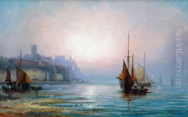 Abendlichekustenlandschaft Oil Painting by William Georges Thornley