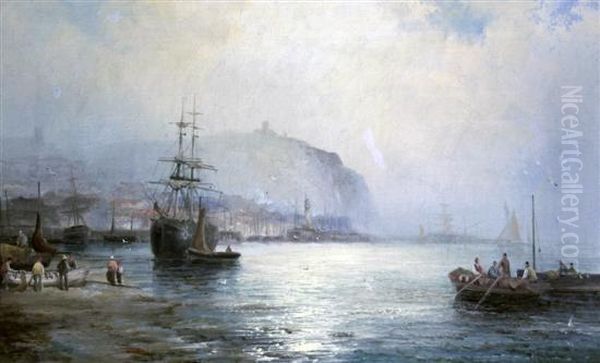 Shipping Off The Coast Oil Painting by William Georges Thornley