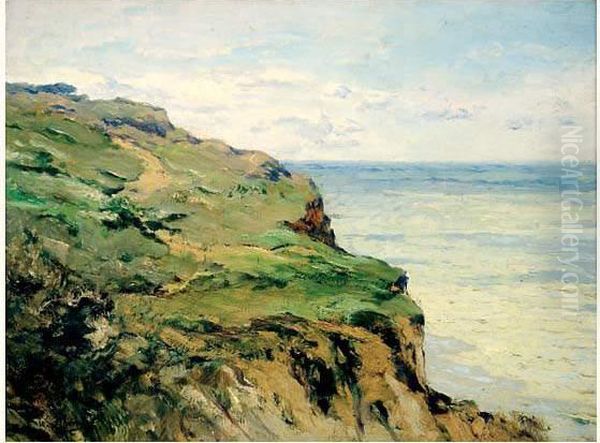 Chemin Cotier Au Bord D'une Falaise. Oil Painting by William Georges Thornley