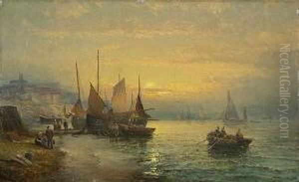 Fischerboote Am Strand. Oil Painting by William Georges Thornley