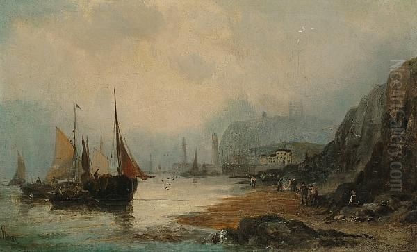 'scarborough'; And Whitby' Oil Painting by William Georges Thornley