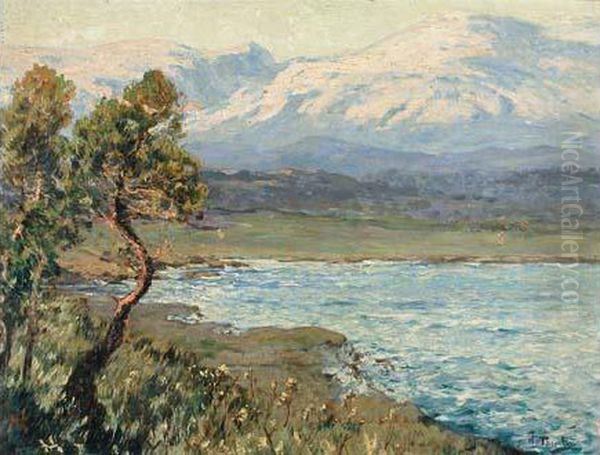 Bords De Lac Au Pied Des Montagnes Oil Painting by William Georges Thornley