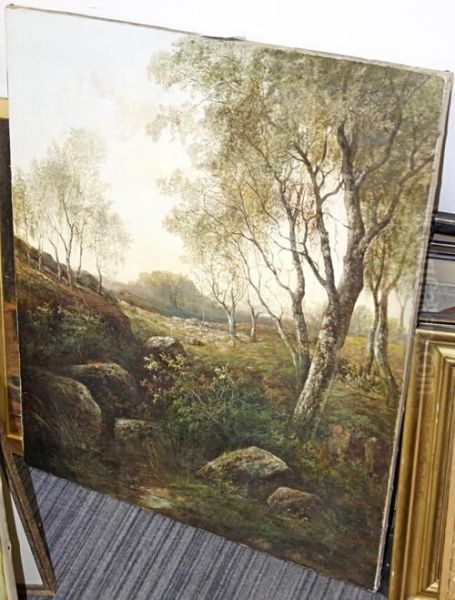 Landscape With Birch Trees Oil Painting by Joseph Thors