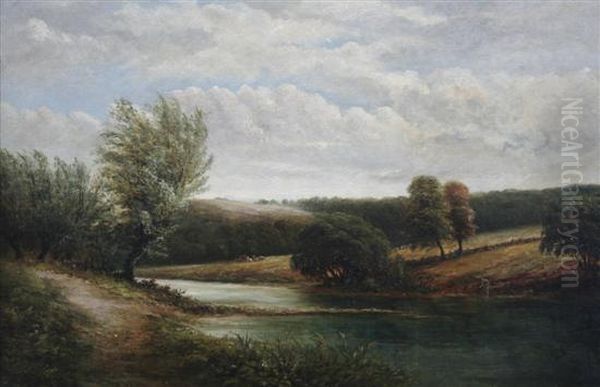 River Landscape Oil Painting by Joseph Thors