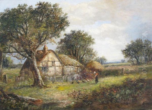 Rustic Cottages In Landscapes Oil Painting by Joseph Thors