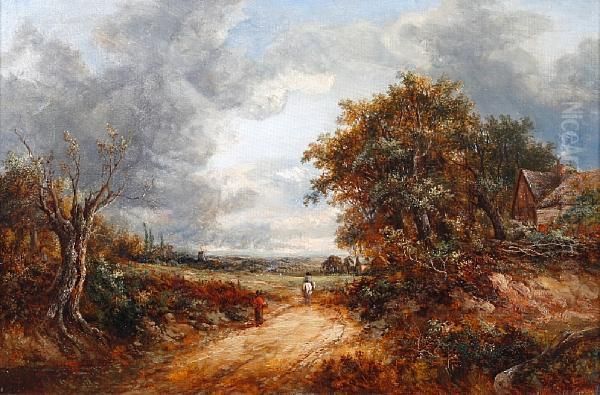 Near Godalming, Surrey Oil Painting by Joseph Thors