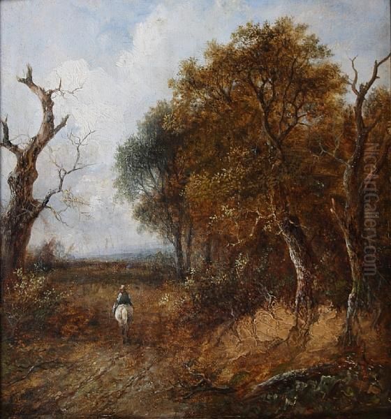 Traveller By A Wood Oil Painting by Joseph Thors