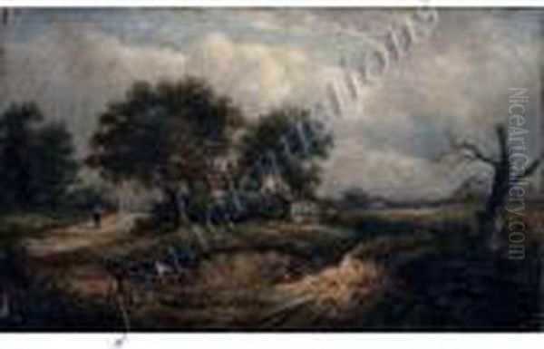 Landscape With Figures Oil Painting by Joseph Thors