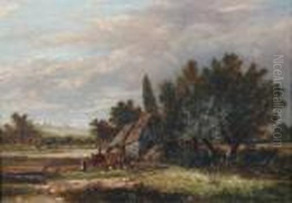 The Farmstead Oil Painting by Joseph Thors