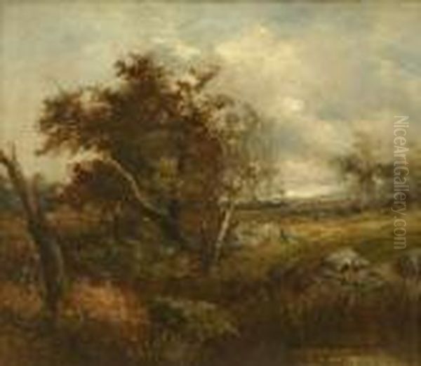 Wooded Landscape Oil Painting by Joseph Thors