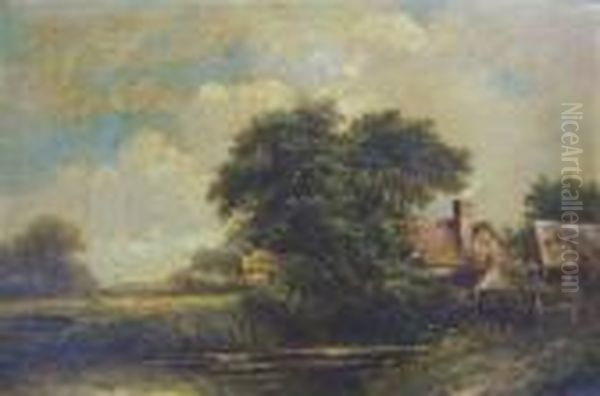 Landscape With Cottages Oil Painting by Joseph Thors