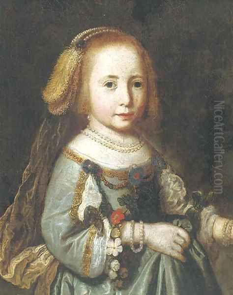 Portrait of a girl Oil Painting by Dirck Dircksz. Santvoort