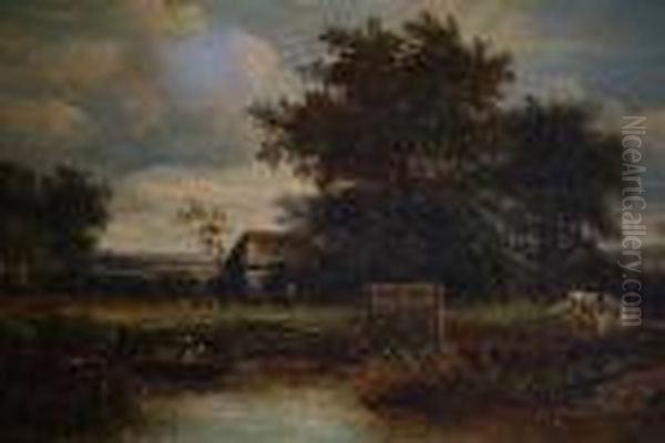 A Farm In Norfolk Oil Painting by Joseph Thors