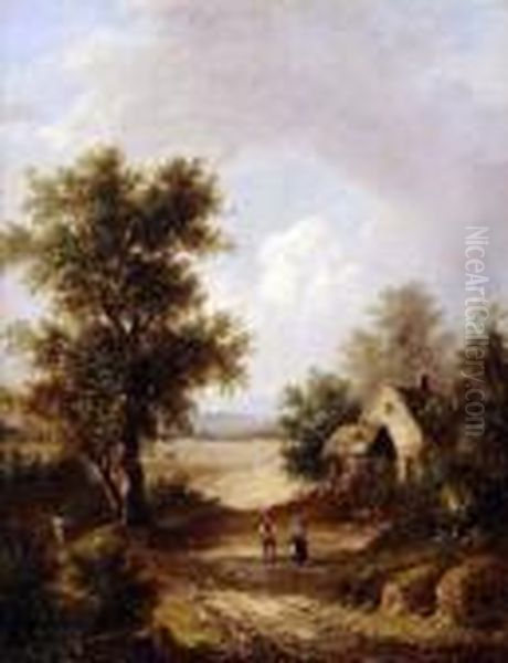 Woodcutters Cottage Oil Painting by Joseph Thors