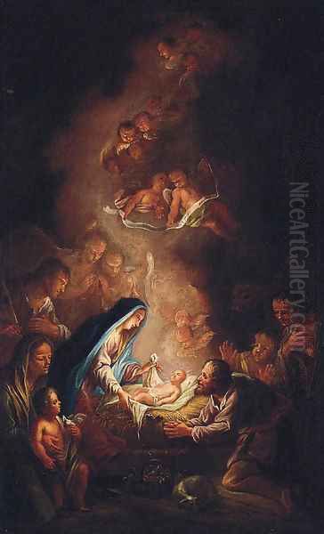 The Adoration of the Shepherds Oil Painting by Franz Sigrist