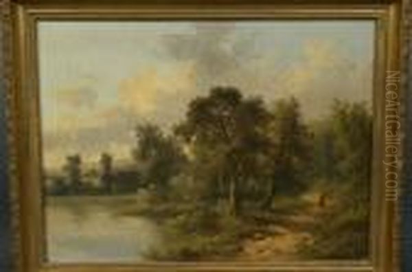 Lakeside Walk Oil Painting by Joseph Thors