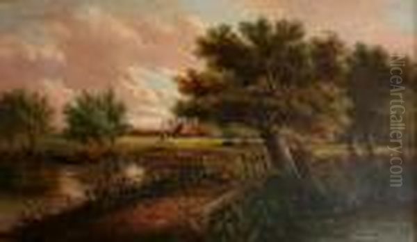 The River Crossing Oil Painting by Joseph Thors