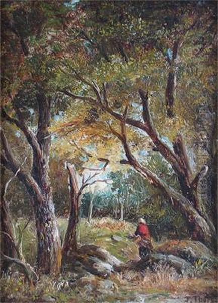 Woodland Scene Oil Painting by Joseph Thors