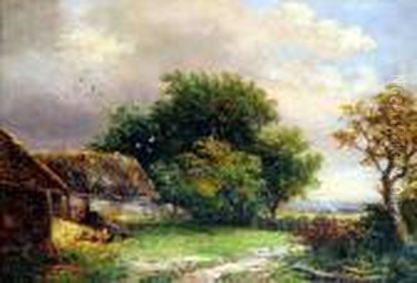 Farmstead Oil Painting by Joseph Thors