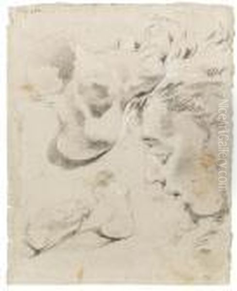 A Sheet Of Several Studies Oil Painting by Giovanni Battista Tiepolo