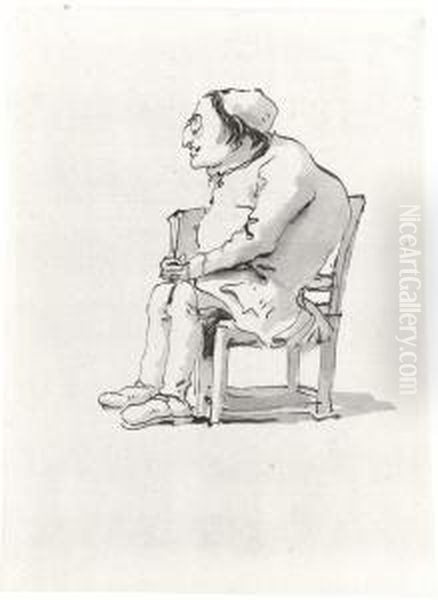 Caricature Of A Seated Oil Painting by Giovanni Battista Tiepolo